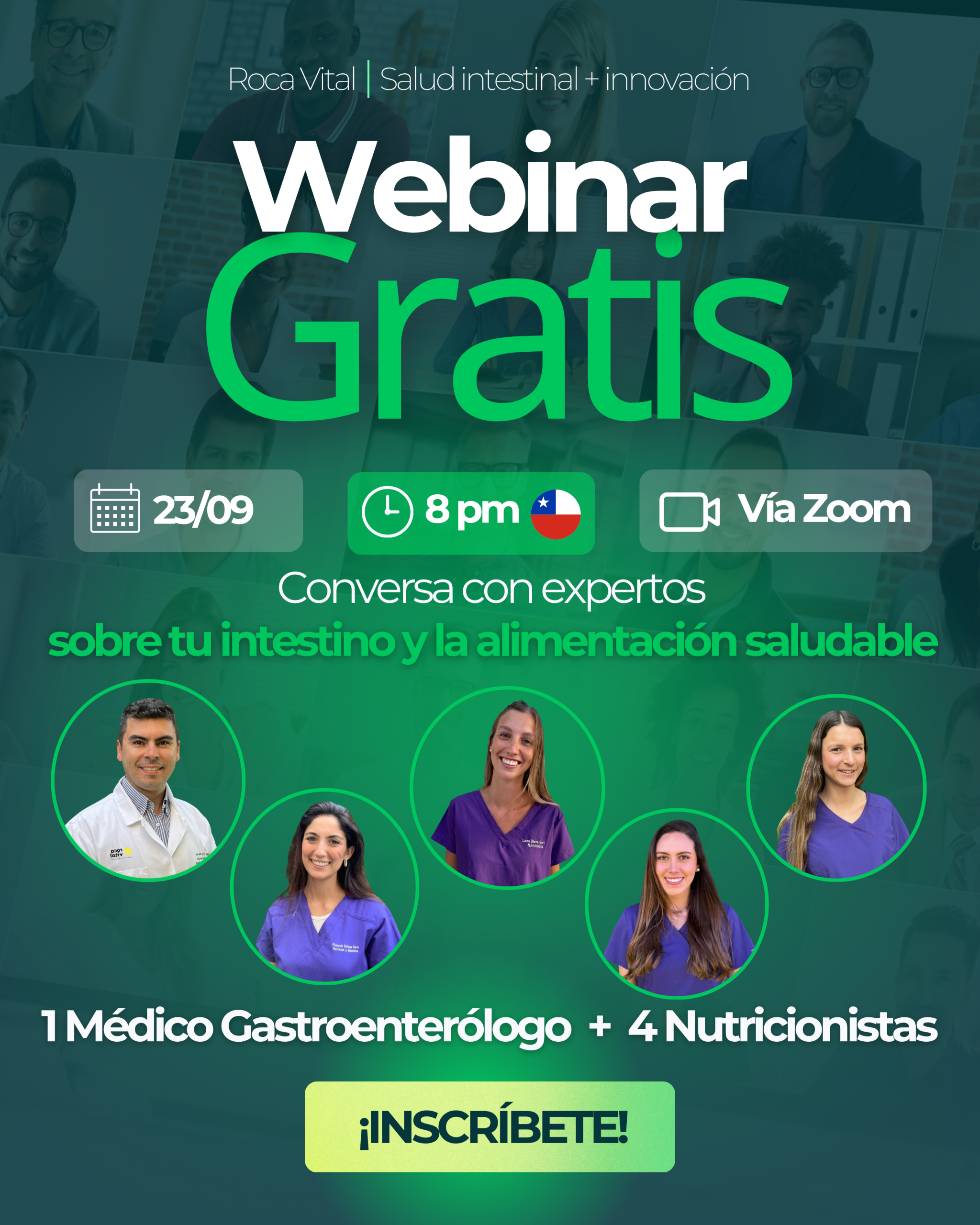 Webinar gratuito Roca Vital sobre salud intestinal y alimentación saludable
